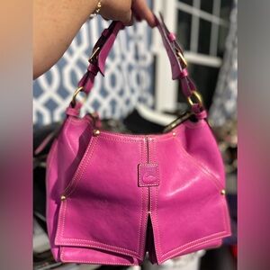 Dooney & Bourke Fuchsia Leather Hobo Bag hot pink Florentine Kingston shoulder